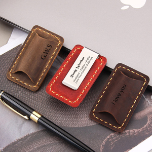 AIGUONIU-Portalápices de cuero Vintage personalizado, estuche grabado con láser, diseño extraíble, tamaño de bolsillo, 7,1x4,4X1cm, regalo - Product Image 3