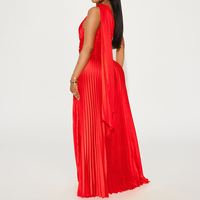 Robe longue décontractée de haute qualité en satin de fête plissée élégante et sexy pour femmes