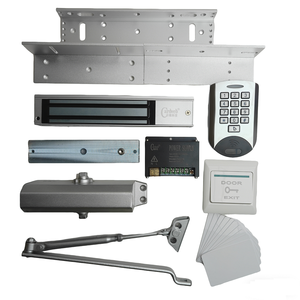 Kit de Système de Contrôle d'Accès Électromagnétique 280KG avec Serrure Métallique, Clavier RFID, Bouton de Sortie et Ferme-Porte Intégré pour Cartes RFID/IC/ID - Product Image 1