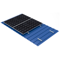 Nouvelle conception Structure de montage solaire pour tôle de toiture métallique trapézoïdale, structure à mini-rails et rails courts
