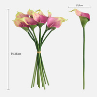 Realistische Calla-Lilien aus Weichgummi, Künstliche Blumensträuße für Hochzeitsdekoration und Ornamente