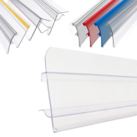 Porte-étiquettes transparents en plastique, bande de données, support d'étagère, présentoir