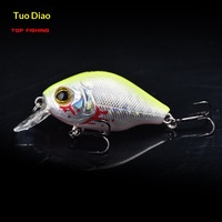 Tuo Diao Xun Lei Luya Leurre Artificiel Rigide en Acier Inoxydable, type Crankbait 'Rock 'n' Roll', compact et volumineux, pour Black-bass, avec fonction sonore, flottant