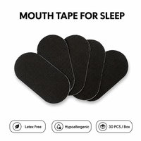 Bande adhésive buccale HLK pour le sommeil, 30 pièces, noire, sans latex, hypoallergénique, pour une meilleure respiration nasale, OEM ODM, logo personnalisé, marque privée