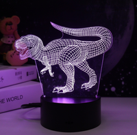 Lampe de nuit acrylique lumineuse à base de LED Lampe de nuit acrylique 3d 3 couleurs avec câble USB pour la décoration vente en gros
