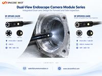 Module de caméra endoscopique USB avec capteur CMOS HD720P IP67, double objectif 7,9 mm, vue avant et latérale simultanées et éclairage LED