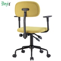 Chaise de bureau pivotante moderne de petite taille, réglable, en tissu, DIN 4550, vérin à gaz 280 mm, base noire chromée, roulettes en PU, chrome PP