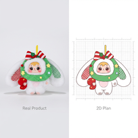 Boîte Mystère de Pendentifs Personnages Bonhomme de Neige en Peluche Mignons pour Sac à Dos, Collection Noël Personnalisée