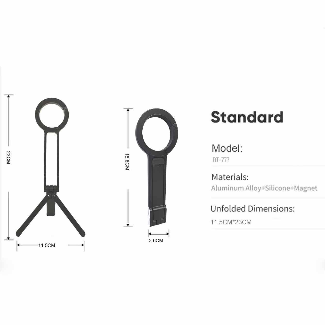 Portable Tripod Phone Holder Adjustable Tripod Stand Universal 360 Rotating Car Mobile Phone Holder Magnetic