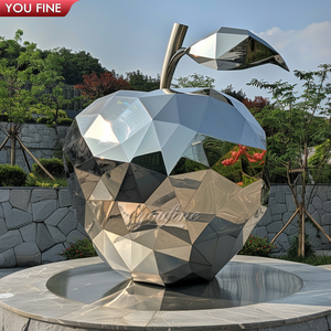 YOUFINE Statue Circulaire Abstraite Personnalisée en Métal Acier Inoxydable Paysage Urbain Contemporain - Product Image 6