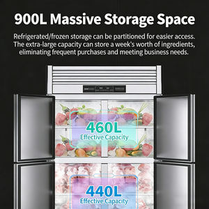 Congélateur commercial à basse température -40 degrés, contrôle numérique intelligent, équipement en acier inoxydable, réfrigérateur à 4 portes, porte française - Product Image 6