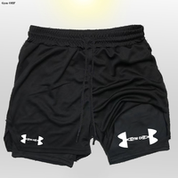 Shorts de sport tricotés pour hommes à taille haute avec cordon de serrage, séchage rapide, respirants, pour l'entraînement, la course et la plage en été