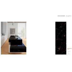 Losas de porcelana sinterizada de piedra Calacatta Bianco de cuerpo completo de 800x2400 mm y 15 mm de grosor, con aspecto de mármol, para interiores de hoteles de lujo. - Product Image 6