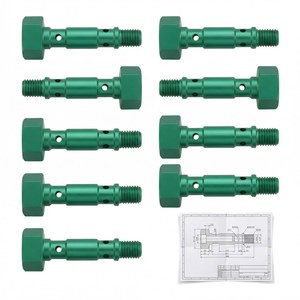 Connecteur de raccord de tuyau vert anodisé OEM, prototype, fileté hexagonal, hydraulique <span class=keywords><strong>automobile</strong></span>, pièces personnalisées en aluminium 6061, usinage CNC - Product Image 1