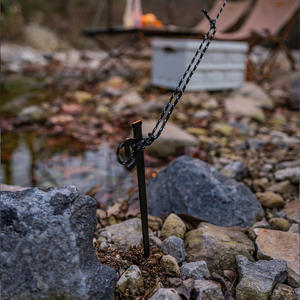 Piquet de tente YUANTOOSE 28x2.8cm en acier inoxydable 420 de qualité industrielle, pour camping extérieur, noir, simple brin - Product Image 2