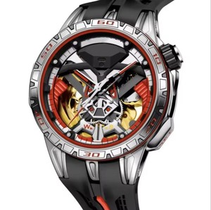 Montre-bracelet mécanique pour homme, style sport, design squelette ajouré, résistante à l'eau 30m, idéale pour le dropshipping - Product Image 1