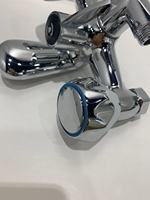 Mitigeur de douche et bain mural à double poignée, design moderne, monotrou, en laiton alliage de zinc poli, avec fonction de mesure et de déviation bidirectionnelle, robinetterie en acier inoxydable