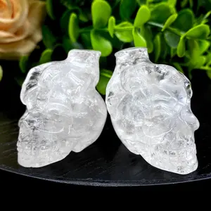 Wholesale Natural High Quality Crystal Clear Quartz Skulls Carved With Hand Natural Carvings Quartz Skulls For Decoration