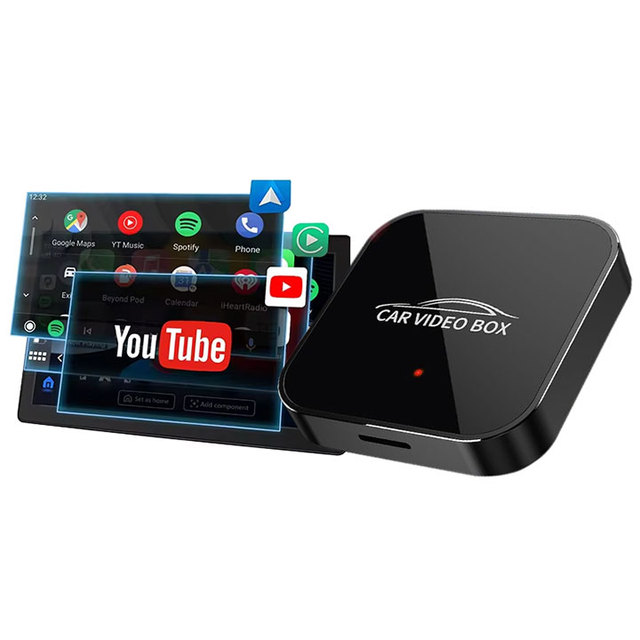 Wholesale Price Luxury Material Black Carplay Android Auto Video Ai Box Wireless Car Adapter With Youtube and Netflix