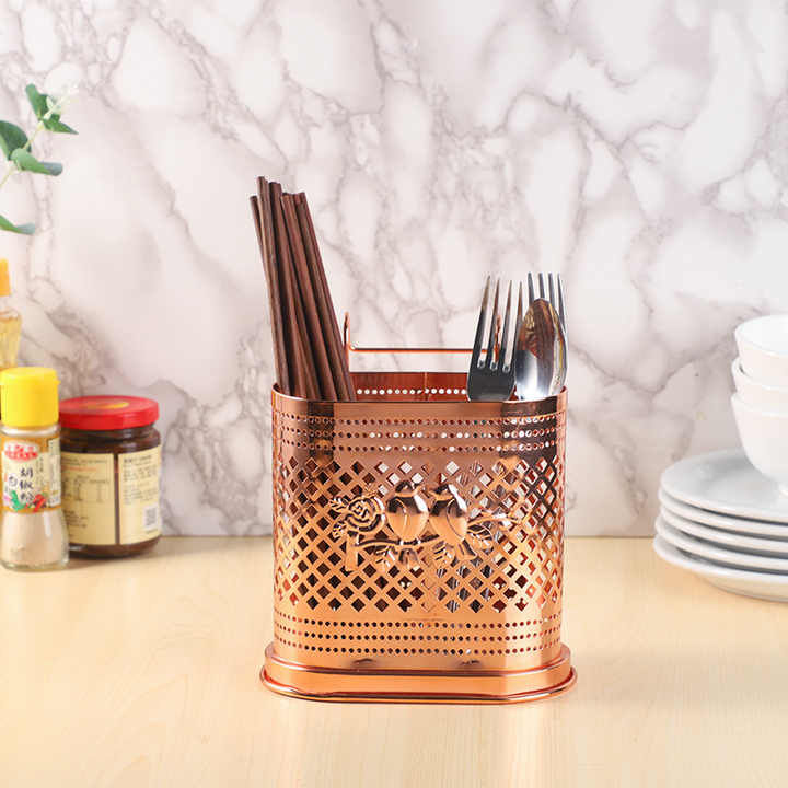 Küchen Geschirr Aufbewahrung Srohr Regale Edelstahl Utensilien Halter Essstäbchen Löffel Regal Organizer Trocknen Spülbecken Regal