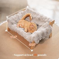 Canapé pour chat en bois massif, luxueux et moelleux, avec support en forme de H, pour toutes les saisons, idéal pour le salon et la chambre à coucher