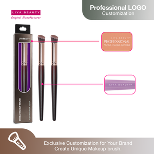 Brocha de maquillaje corrector en ángulo natural vegano individual embalaje personalizado a granel y etiqueta privada con logotipo para venta al por menor - Product Image 2