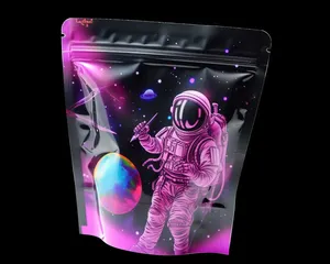 Ba lô tùy chỉnh 3.5g 14g 28g lá nhôm đứng lên Túi Ziplock đứng lên túi mùi bằng chứng thức ăn vật nuôi bao bì túi Mylar - Product Image 3