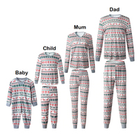 Ensemble de vêtements en coton et bambou personnalisé Hongbo 2026 pour la famille, pyjamas de Noël pour filles, tenues assorties imprimées