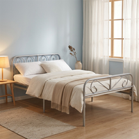 Base de Cama Económica de Hierro Forjado, Plataforma Metálica Resistente y Estable, Fácil de Montar, Muebles para Dormitorio, Hotel y Hogar