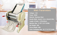 Haiou Nouveau Laminoir à Pâte Semi-Automatique 550W avec Lames Interchangeables pour Boulangerie, Pâtes de Blé, Nouilles, Feuilles de Pâtisserie 3/9mm