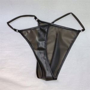 Nouveau <span class=keywords><strong>Latex</strong></span> Hommes String Sexy Culotte Sac avec Mode Garçons Taille Basse <span class=keywords><strong>Shorts</strong></span> En Caoutchouc T-Type Pantalon - Product Image 3
