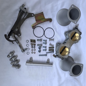 FAJS corpo farfallato singolo DCOE argento adatto per le corse e la conversione del motore CARB in EFI, l'altezza è di 90MM per tromba d'aria - Product Image 1