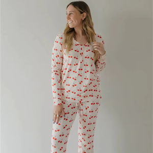 Conjunto <span class=keywords><strong>de</strong></span> Pijama <span class=keywords><strong>de</strong></span> Bambú con Botones para Mujer, Ropa <span class=keywords><strong>de</strong></span> <span class=keywords><strong>Dormir</strong></span> Suave con Camisa <span class=keywords><strong>de</strong></span> Botones y Pantalones Largos, Fácil para Amamantar - Product Image 1