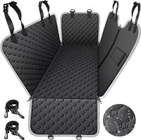 Tapis de siège auto pour animaux de compagnie, pour chiens de taille moyenne à grande, en tissu Oxford, pour siège arrière, portable, imperméable, noir et blanc