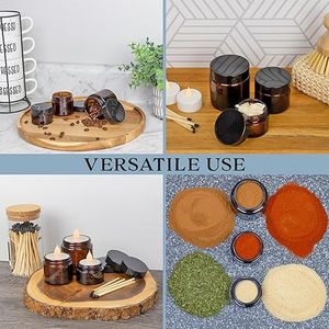 10 15 20 30 50 Barattolo cosmetico in vetro ambrato da 60 100 ml g rotondo piccolo vuoto 10g 15g 20g 30g 50g 60g 100 5g con coperchio nero - Product Image 6