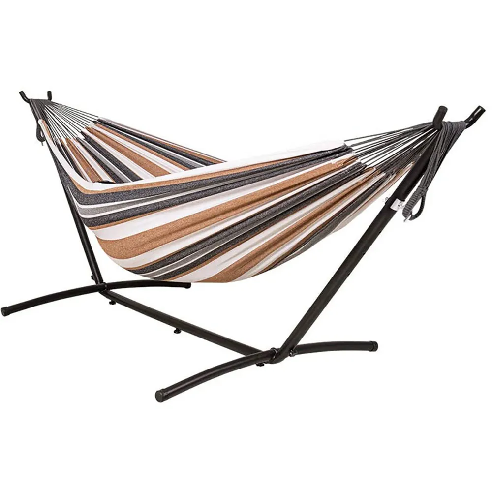 Double Person colorful Canvas Portable Beach Swing Bed,Travel Outdoor Ultralight Camping Hammock/