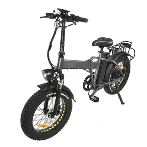 Yetişkinler bisiklet elektrikli bisiklet erkek elektrikli katlanır bisiklet 20 inç 500w e bisiklet elektrikli bisiklet yağ lastik kapalı yol Ebike 750W