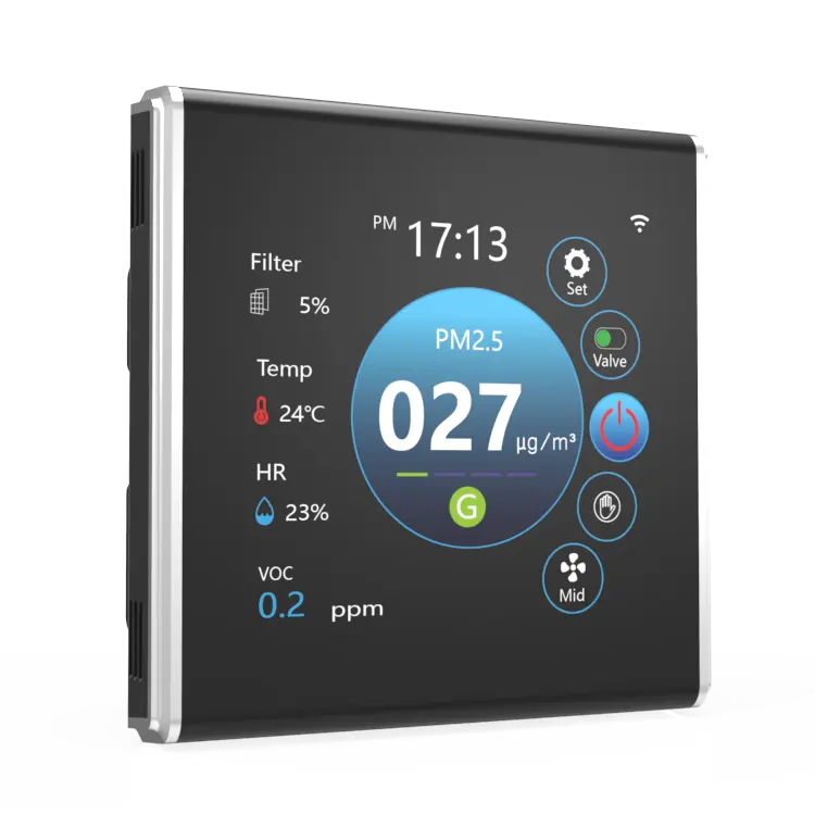 Mia thông gió HVAC hệ thống bảng điều khiển PM2.5 CO2 TVOC độ ẩm nhiệt độ tuya wifi thông minh điều khiển từ xa