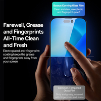 Protection d'écran en verre trempé Corning de 0,4 mm pour iPhone 17/16/15/14/13 Pro Max Plus, anti-espionnage, installation automatique