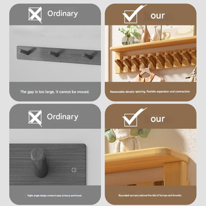 מפתח פסנתר קיר מותקן מעיל קיר-חיסכון קיר לחדר שינה ומעיל כניסה מחסן לכובע - Product Image 3