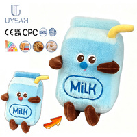 UYEAH OEM/ODM Conception personnalisée Porte-clés en peluche doux en forme de bouteille de cola, de lait ou de gâteau d'anniversaire mignon, jouet en peluche alimentaire, cadeau pour enfant