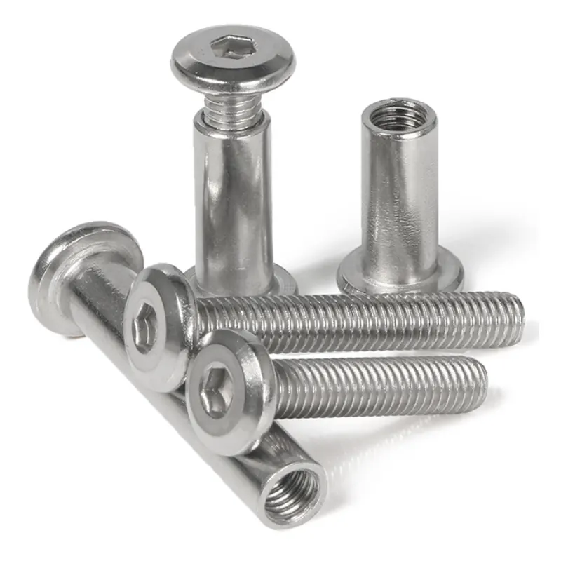M6 Stainless Steel 304 316 Flat Hex Socket Head flat head Male and Female Chicago Screws and nut