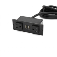 Multiprise encastrable standard US avec fiche plate, 2 prises CA et 2 ports USB, prise de courant dissimulée pour bureau et domicile