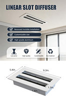Diffuseur d'air moderne à fentes linéaires en aluminium, design fin, débit d'air réglable, grille décorative pour CVC, pour mur et plafond