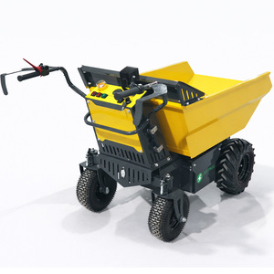 Chariot électrique à benne basculante 1500W, 4 roues, plateau métallique robuste pour chantier de construction - Product Image 4