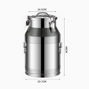 ถังนมสแตนเลส DF22 28 ลิตร ขนาด 29.7 ซม. x 49 ซม. ภาชนะเก็บอาหารแบบมีฉนวนกันความร้อน เกรดสำหรับอาหาร พร้อมฝาปิดแบบซีลและหูหิ้วด้านข้าง - Product Image 1