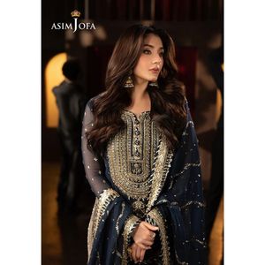 ชุดมุสลิมแบบดั้งเดิมที่สวยงาม ประกอบด้วยเสื้อท็อป-ชาราร่า และผ้าคลุมไหล่ พร้อมงานปักเลื่อม - Product Image 4