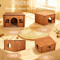 Nichoir en bois de haute qualité pour cochon d'Inde, maisons en bois pour petits animaux avec lit robuste pour hamster