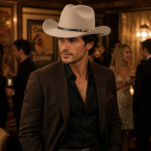 Cappelli da Cowboy Personalizzati con Logo per Uomo e Donna, in Feltro di Poliestere di Alta Qualità, Stile Retrò per Feste e Attività all'Aperto - Product Image 3