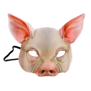 قناع الخنزير المخيف للكبار والأطفال لحفلة الهالوين كرنفال الهالوين فستان تنكري للحفلات أقنعة حيوانات واقعية